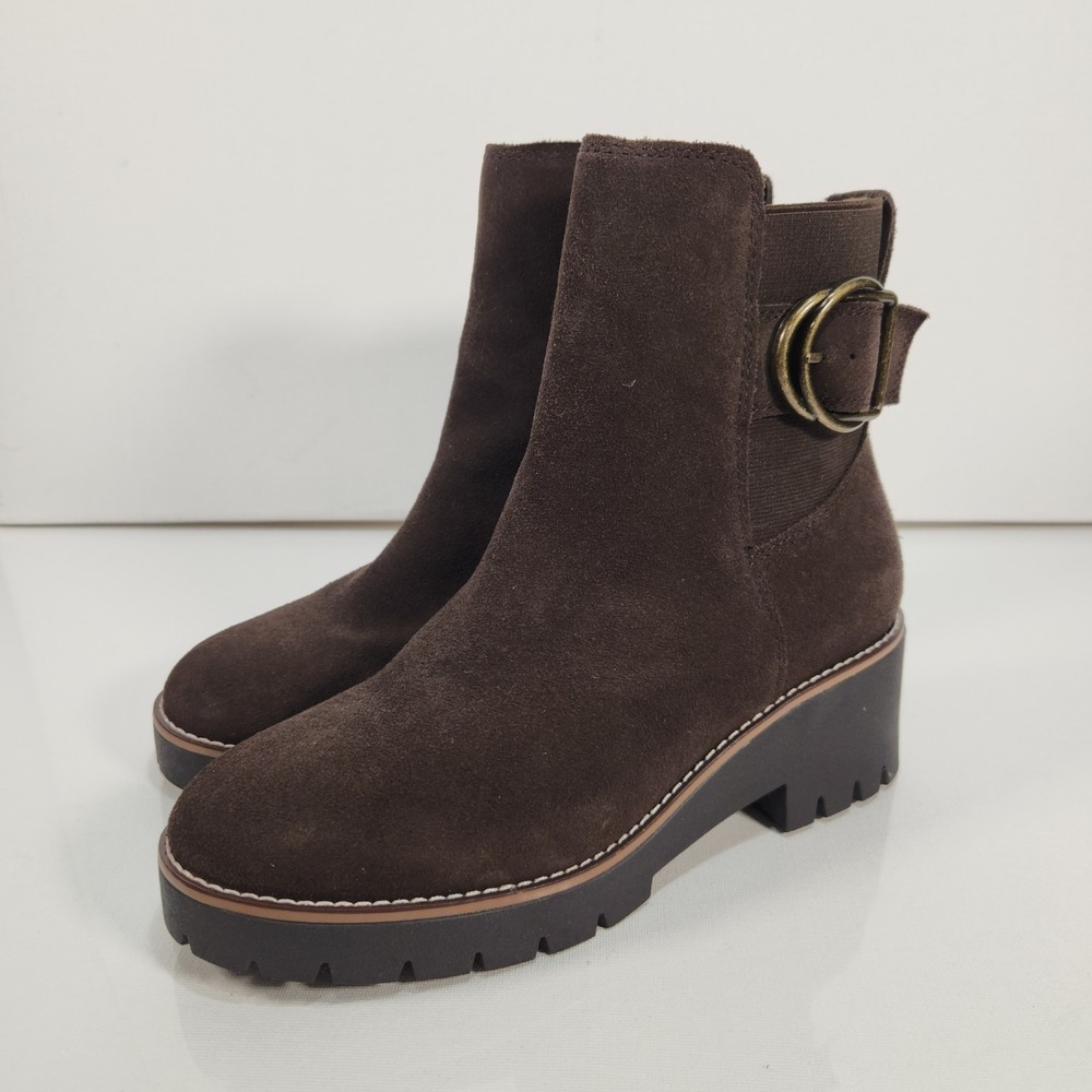 Blondo Dakota Womens Java Brown Suede Waterproof Bootie Size 8M